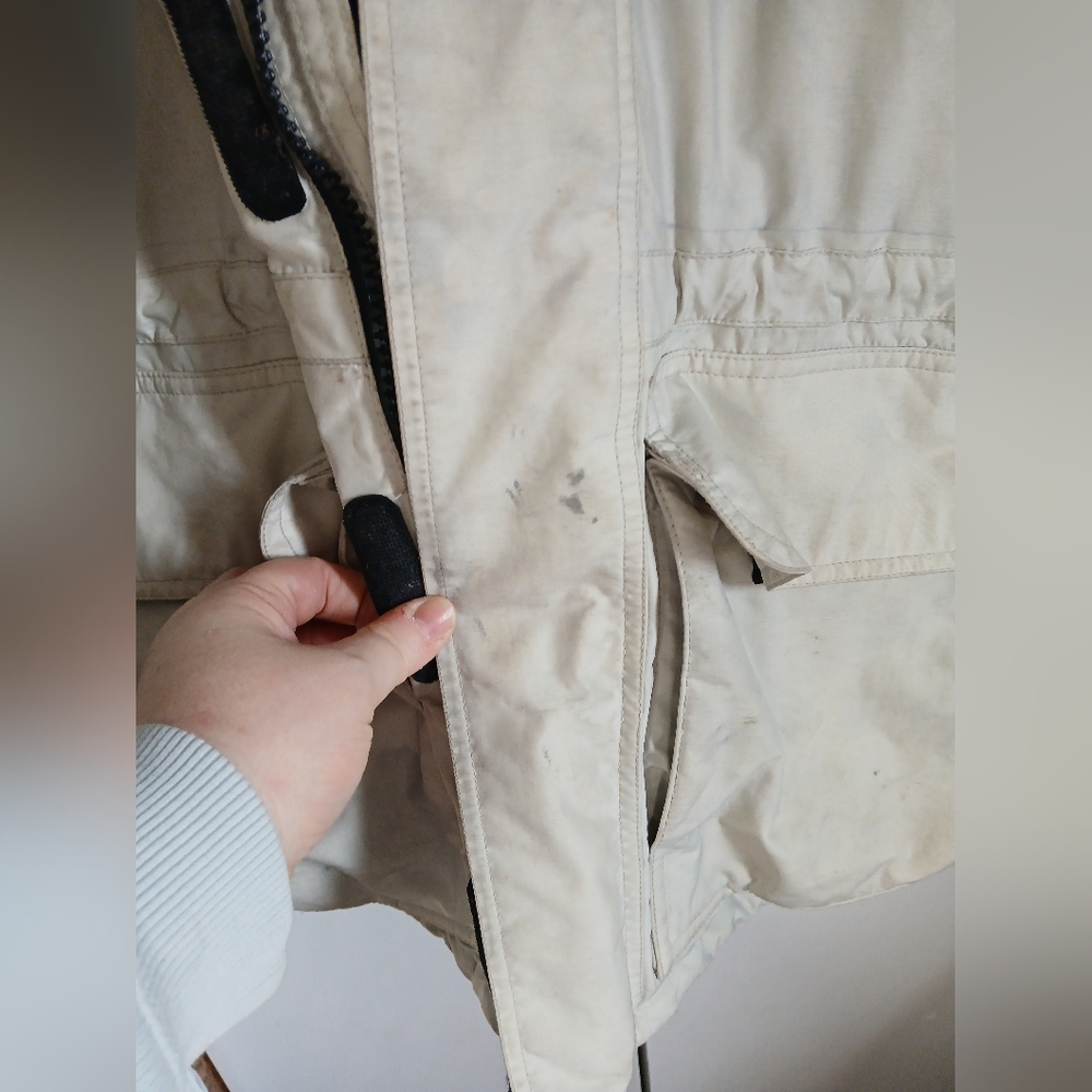 The North Face Men’s XL Goose Down Marbled Beige & Grey Winter Parka - Picture 12 of 15